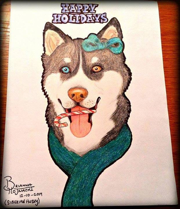 Siberian Husky (Holiday Card)