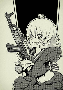 A Sailor Fuku Girl with AK-47