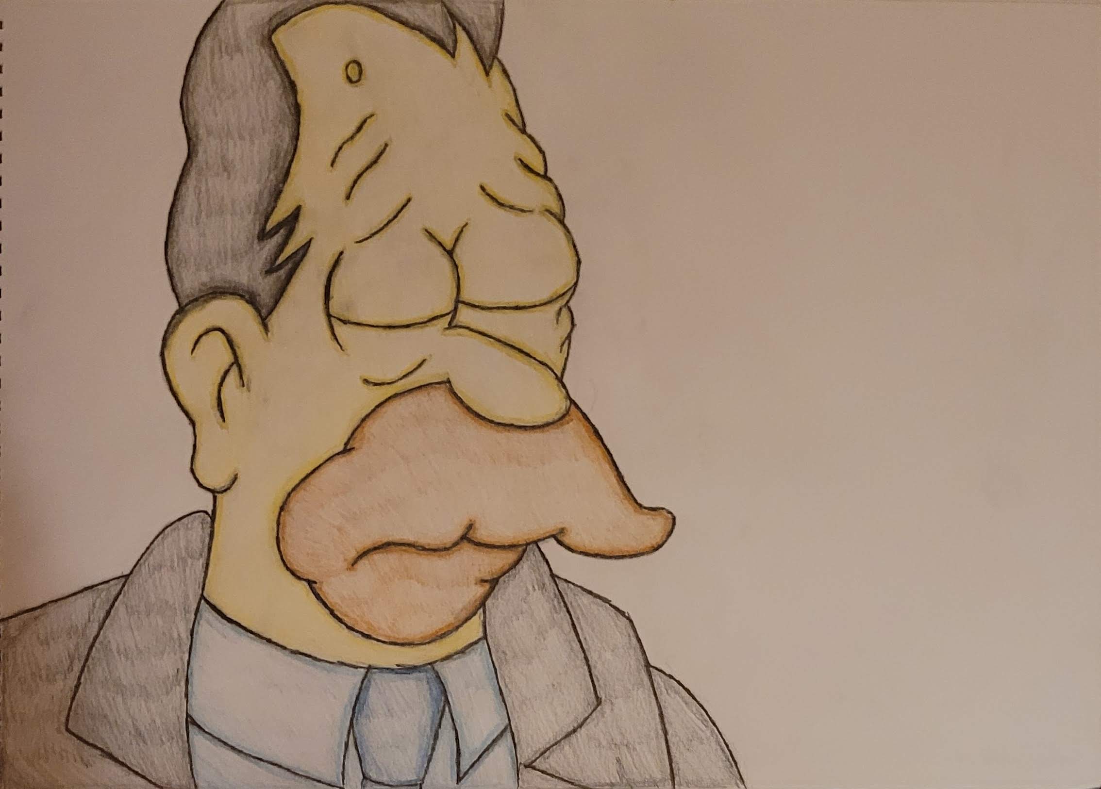 Portrait of Abe Simpson younger at Homer's wedding by haymul on DeviantArt