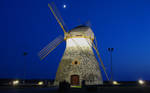 Windmill In Summer Night Wide