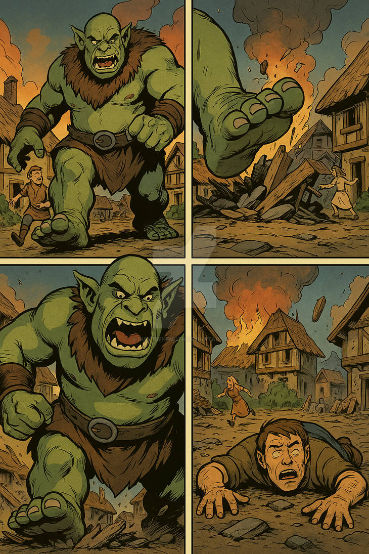Ogre Rampage in the Village by GiantBehemoth on DeviantArt