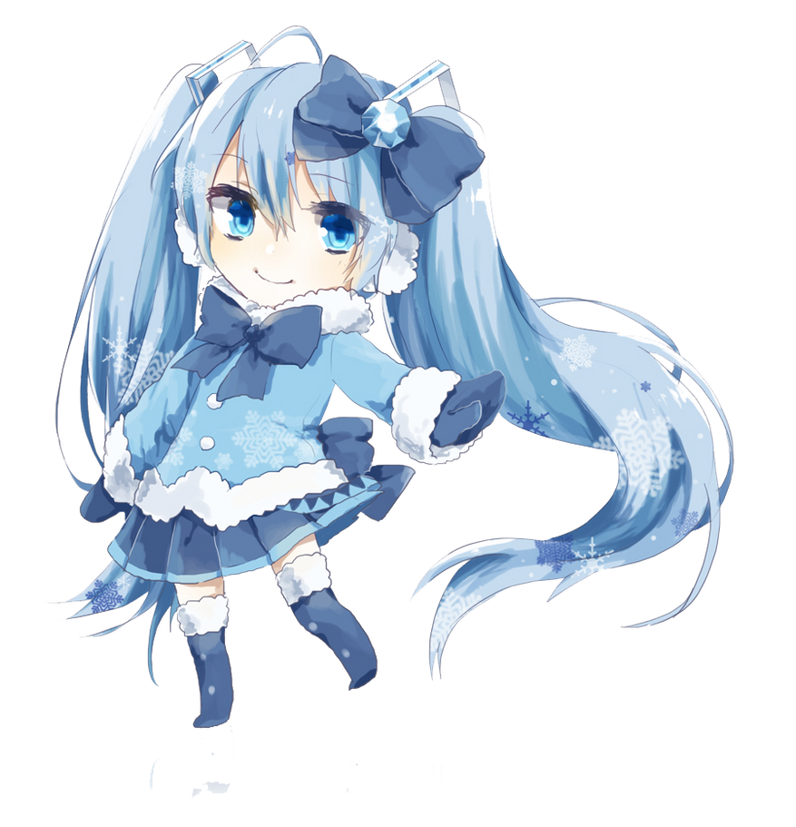 Vocaloid - Chibi Snow Miku render (png) by orihimeyuuka on DeviantArt