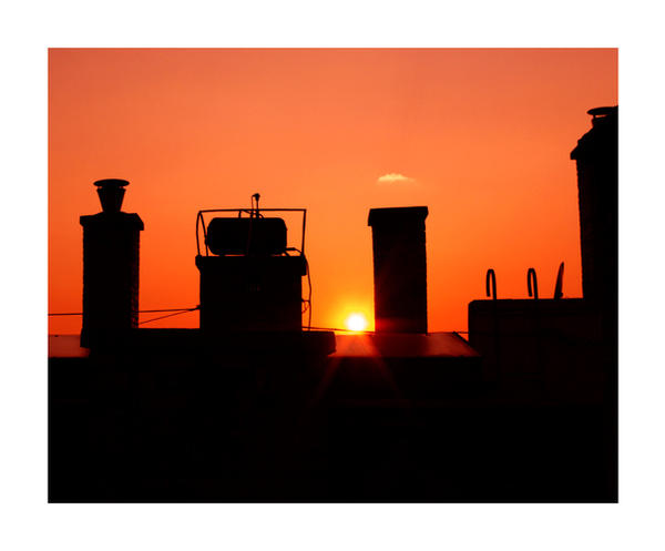 Chimneys in the sunset