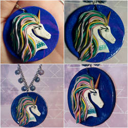 Esmeralda the Unicorn Polymer Clay Necklace