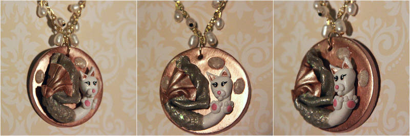 Meowmaid Polymer Clay Necklace