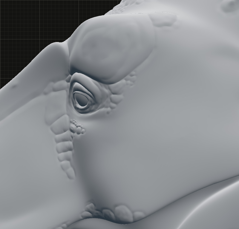 T. rex sculpt detail: Eye