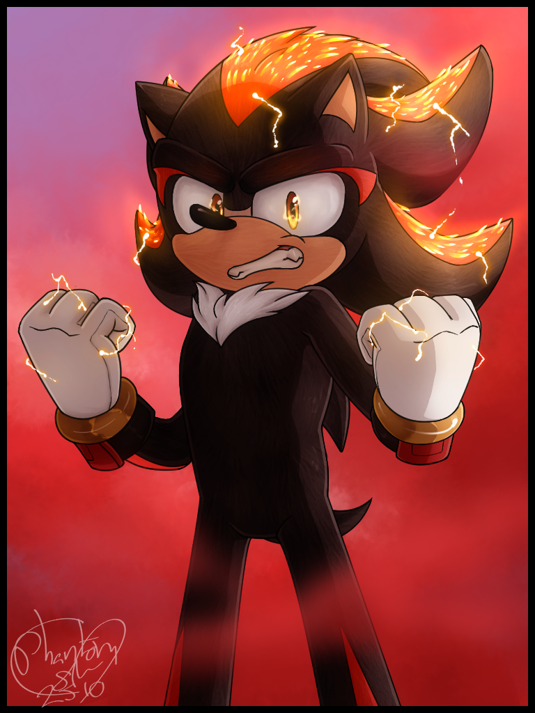 Fanart of shadow the hedgehog and rouge sharing fashion tips
