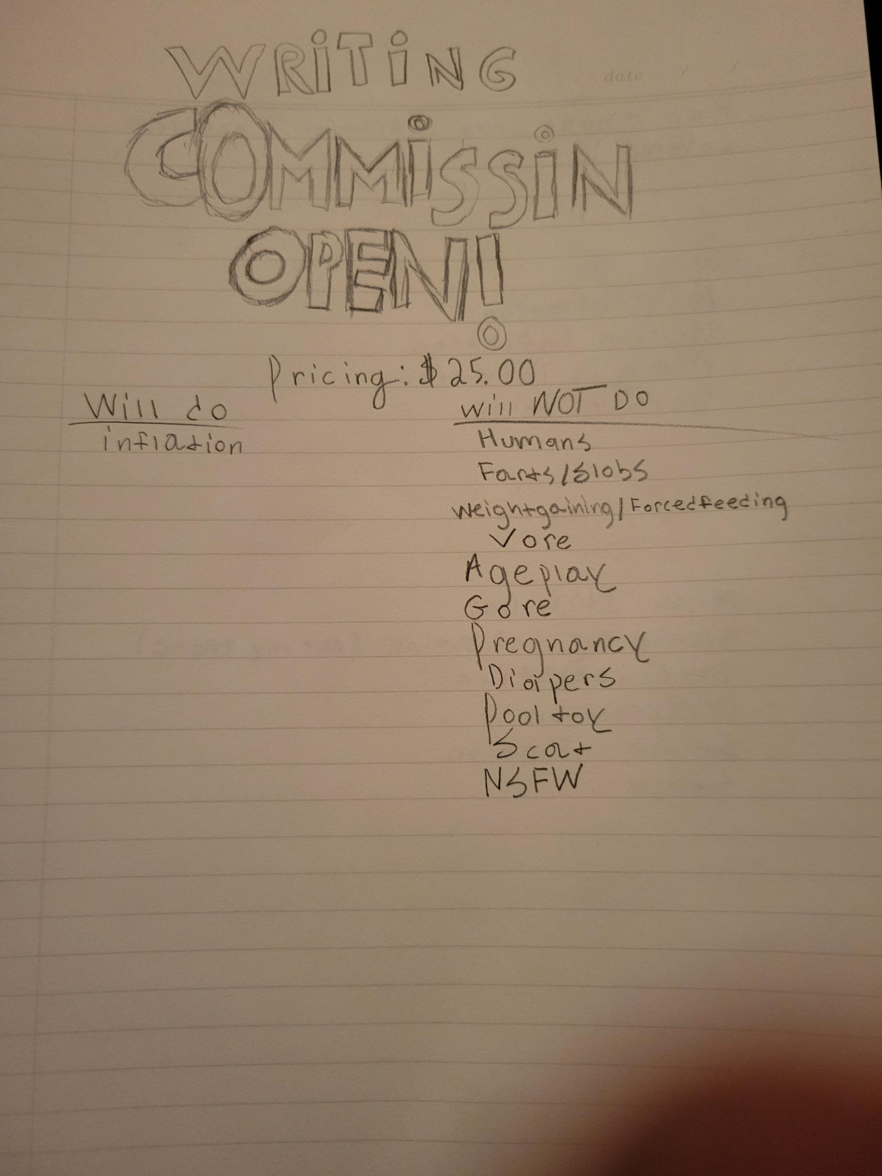 Writing Commission: Open! by EcruteakYuya on DeviantArt