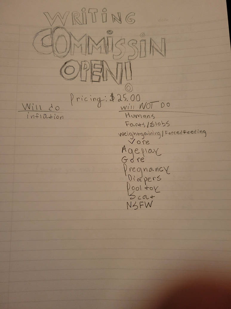 Writing Commission: Open! by EcruteakYuya on DeviantArt