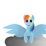 Rainbow Dash on a cloud