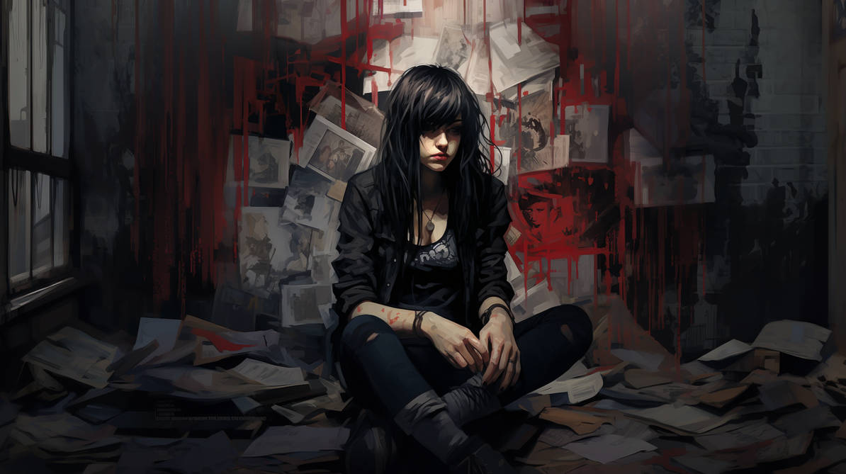 Ardotheone Female Sad Brooding Dark Smooth Punk Em by DigMyNovaArt on ...