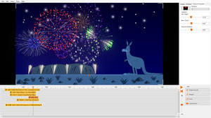 Making of realistic fireworks on cartoons pictures