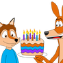 Kangaroo gives Steven a Birthday Cake (Gift Art)