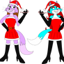 Santa Kitty Gals (Art Trade)