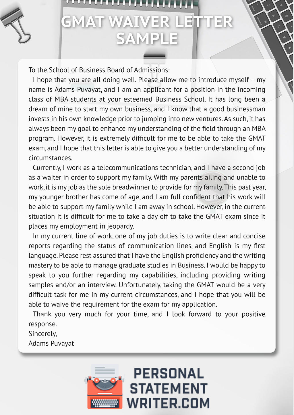 GMAT Waiver Letter Sample By P SSamples On DeviantArt gmat-waiver-letter-sample-by-p-ssamples-on-deviantart