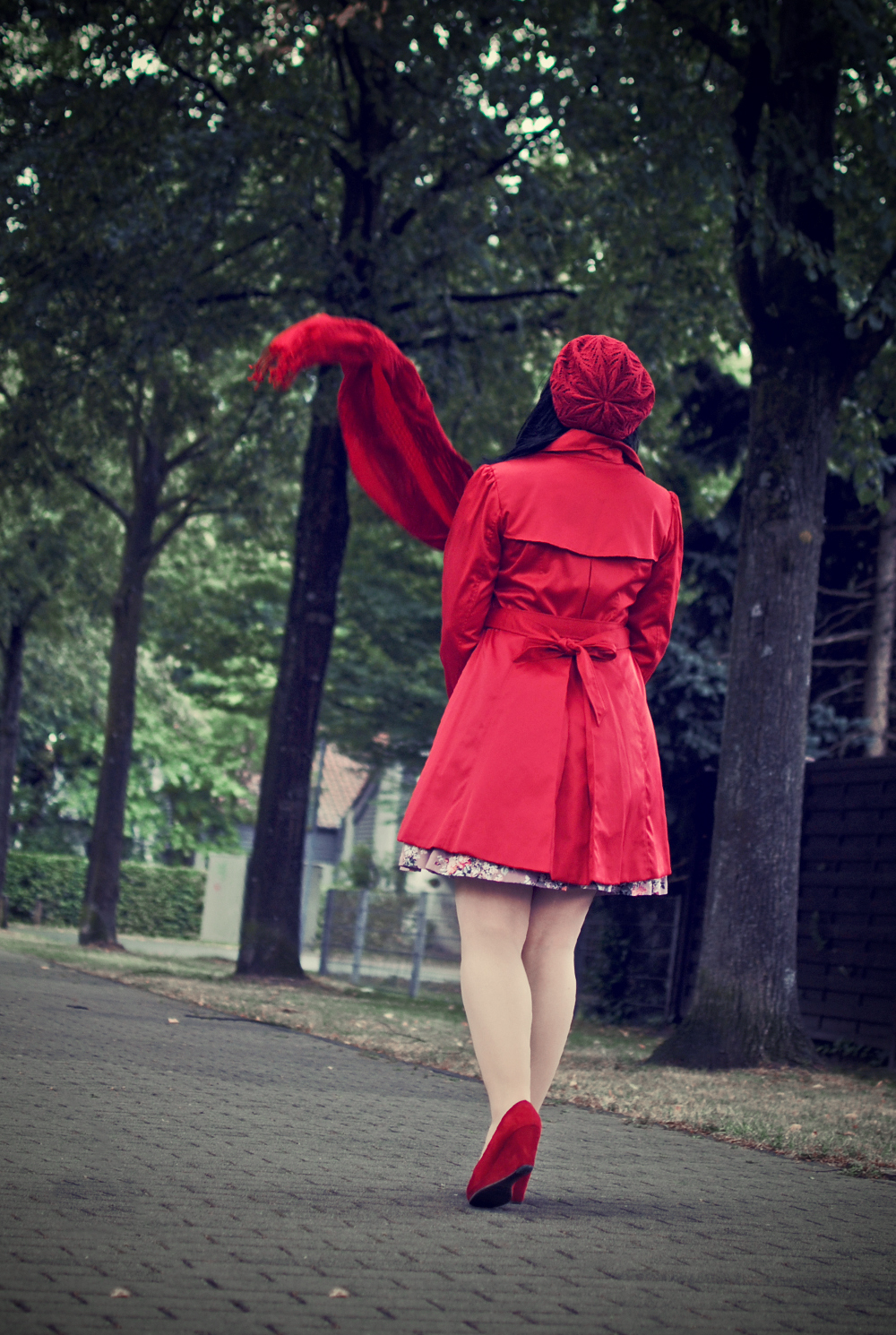 Girl with red scarf