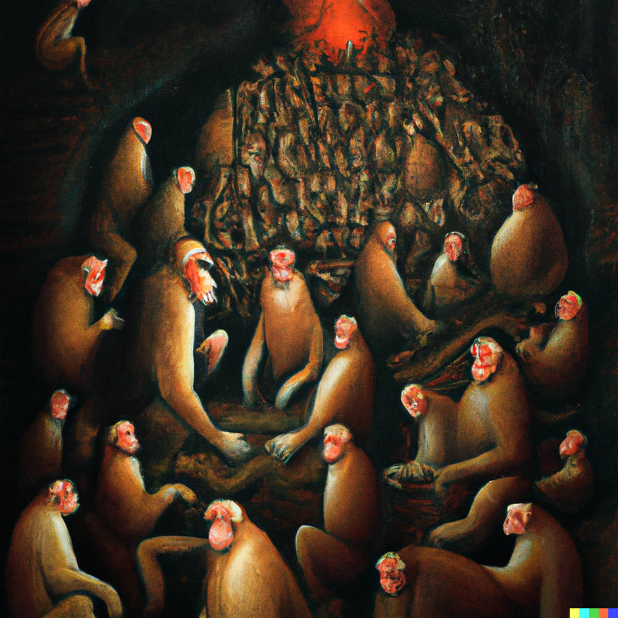 Primates Deviantart DALLE 2022-08-18 04.16.35 - painting of primate by PhuLeWorld on DeviantArt