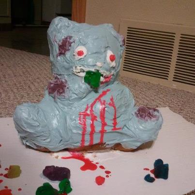 Zombie gummy bear cake