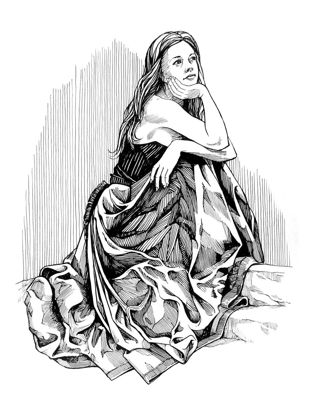 Drapery Drawing Ink Drapery Study in Ink - 3 by outsidelogic on DeviantArt