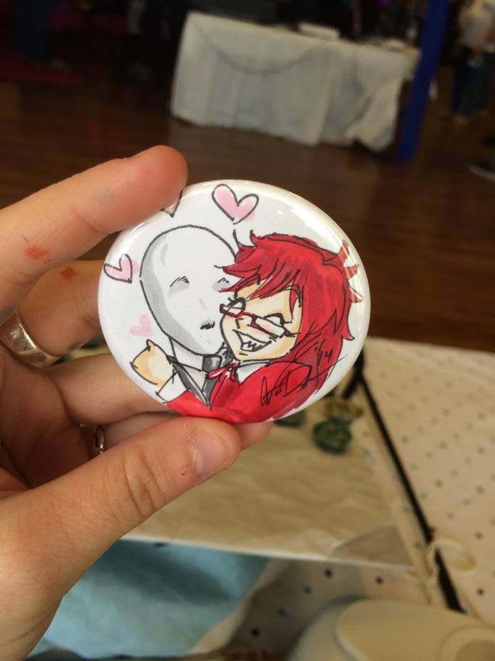 Grelle and Slenderman Button Commission