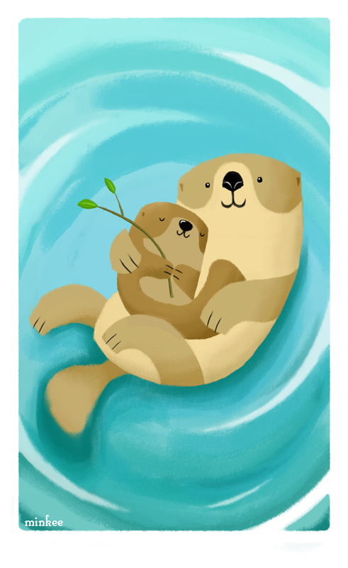 Two Otters and a Twig