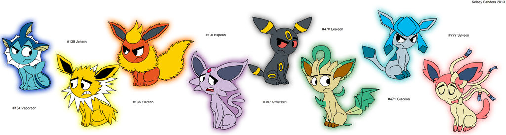 All the Eeveelutions as of 2013