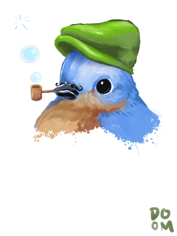 Bird, Hat, Pipe