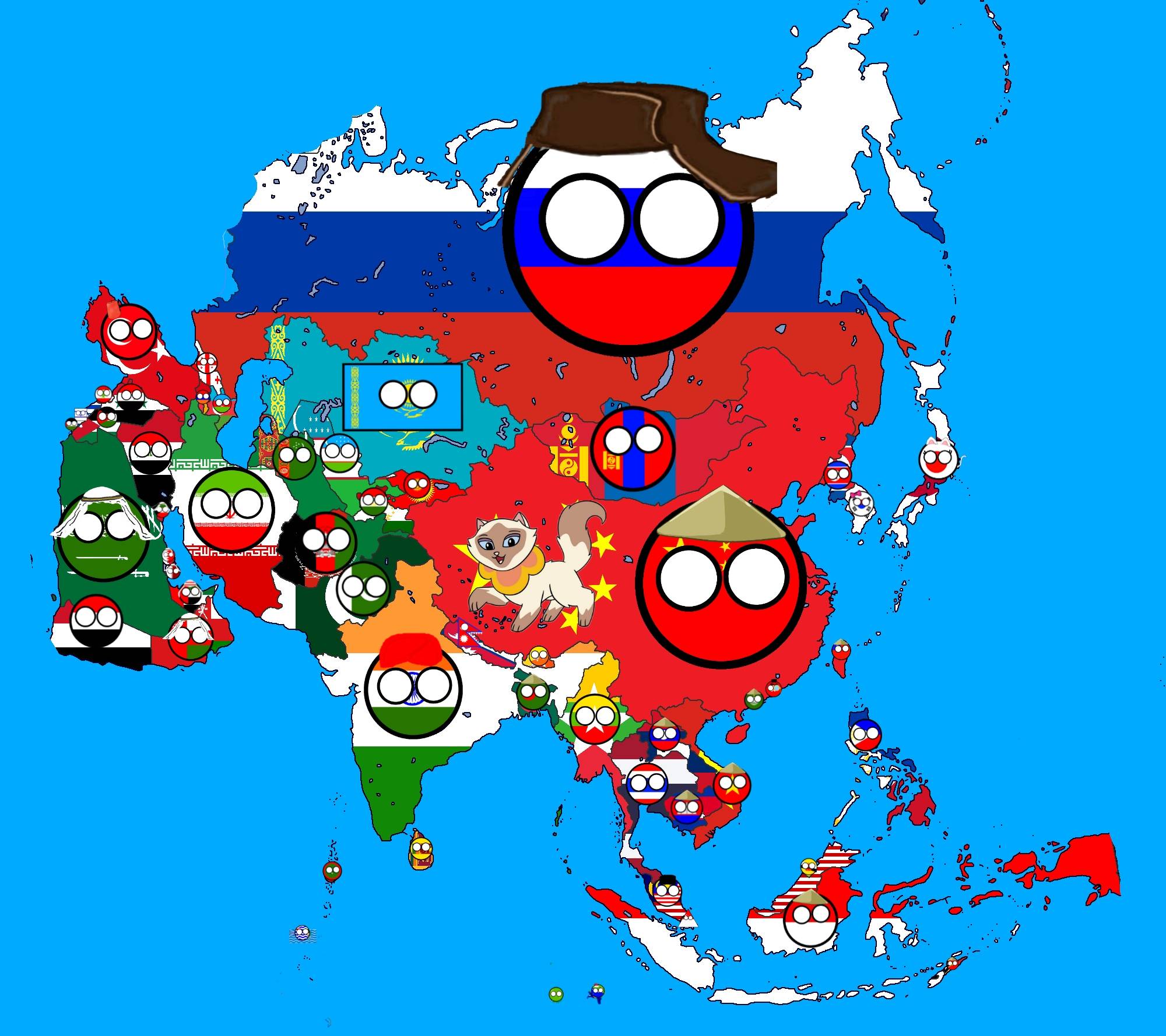 Asia map countryballs by victor3389 on DeviantArt