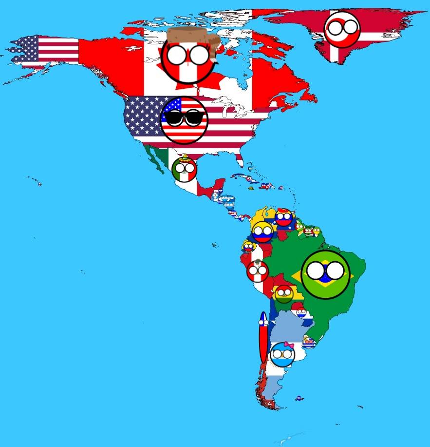 The americas map countryballs by victor3389 on DeviantArt