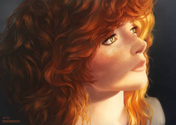 Redhead in the sun