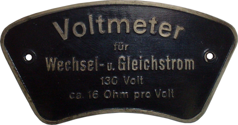 Voltmeter Emplem 130V Antik