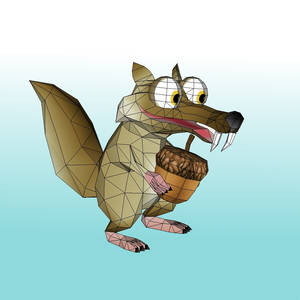 Scrat papercraft 3d model