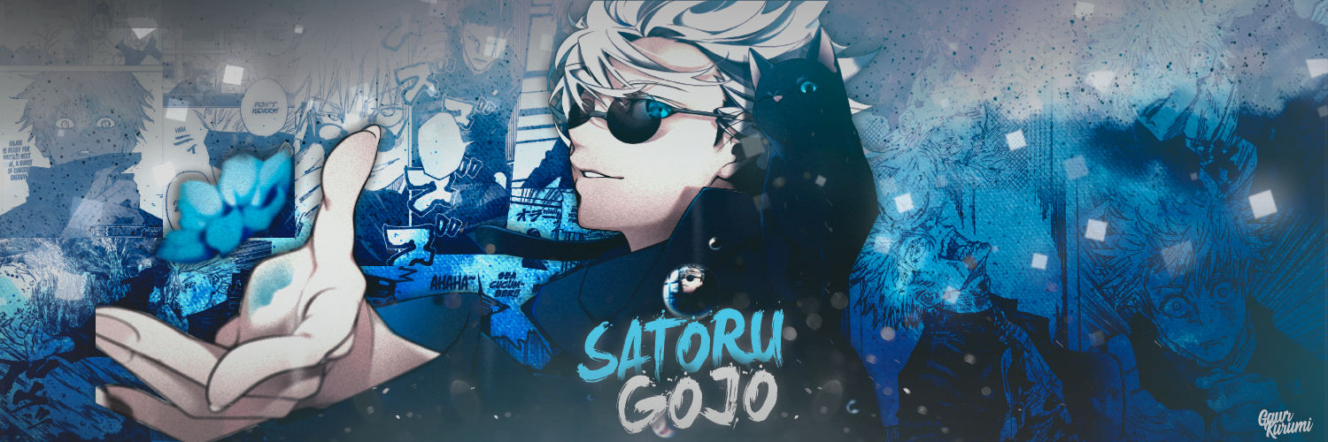 Satoru Gojo Jujutsu Kaisen white and blue Header by GawrKurumi on ...