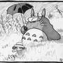 Totoro in a meadow