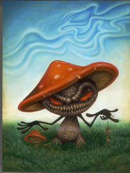 the key oil painting shrooms