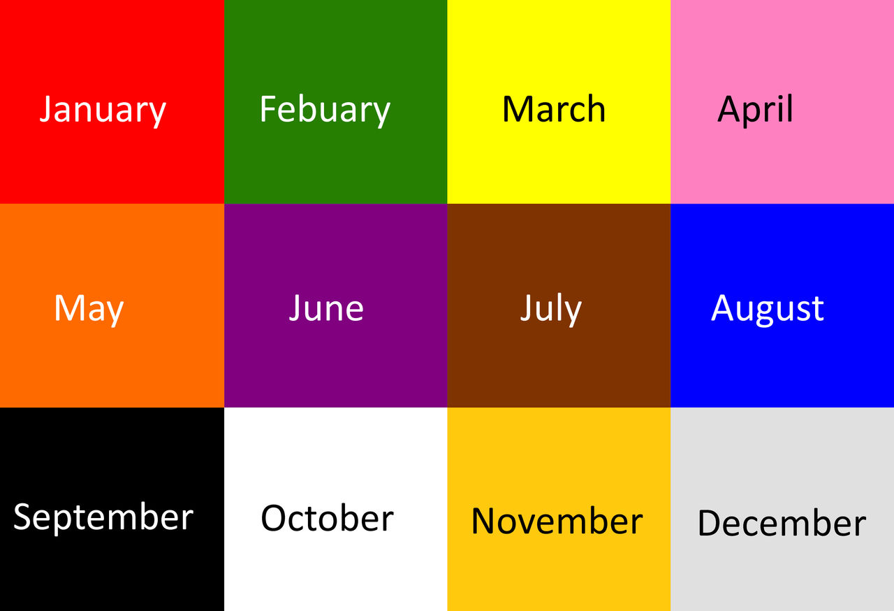 Monthwise Color Birthmonth colours by NicholasP1996 on DeviantArt