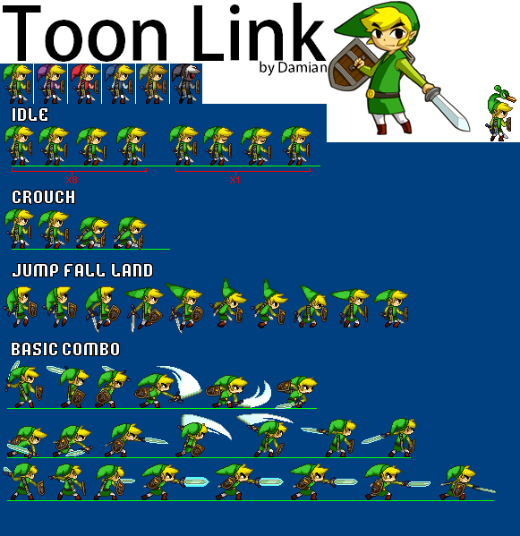 Toon Link Sheet- UPDATED by Damian2841 on DeviantArt