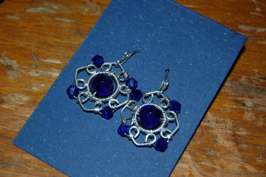 Commissioned blue earrings