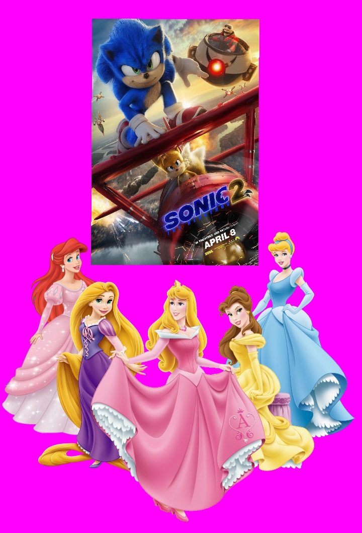 The Disney Princesses watch Sonic 2: The Movie