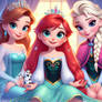 Ariel, Elsa and Anne 2 