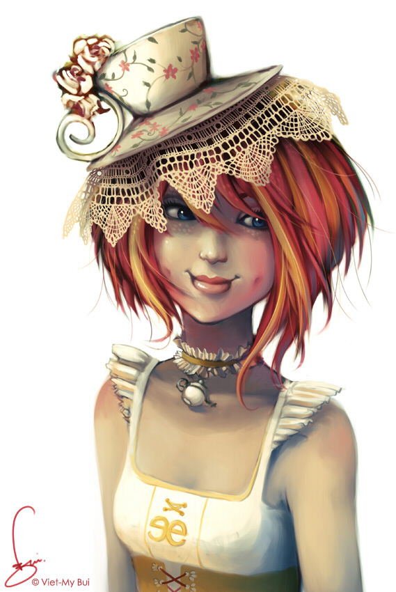 commission: teacup hat girl