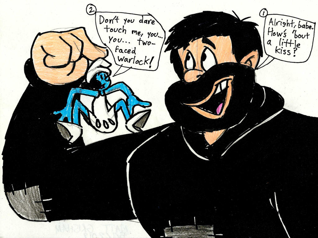 Bluto Attempts To Kiss Smurf Olive Oyl By Grishamanimation1 On Deviantart