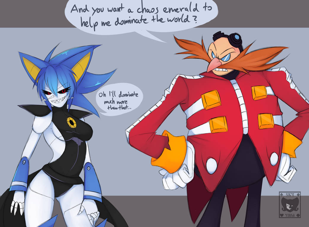 Eggman and female Metal Sonic by SkyVersa on DeviantArt