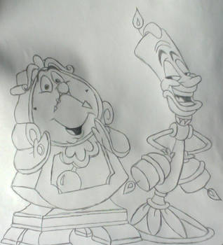 Lumiere and Cogsworth