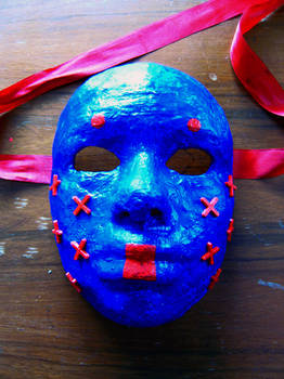 blue girl's mask