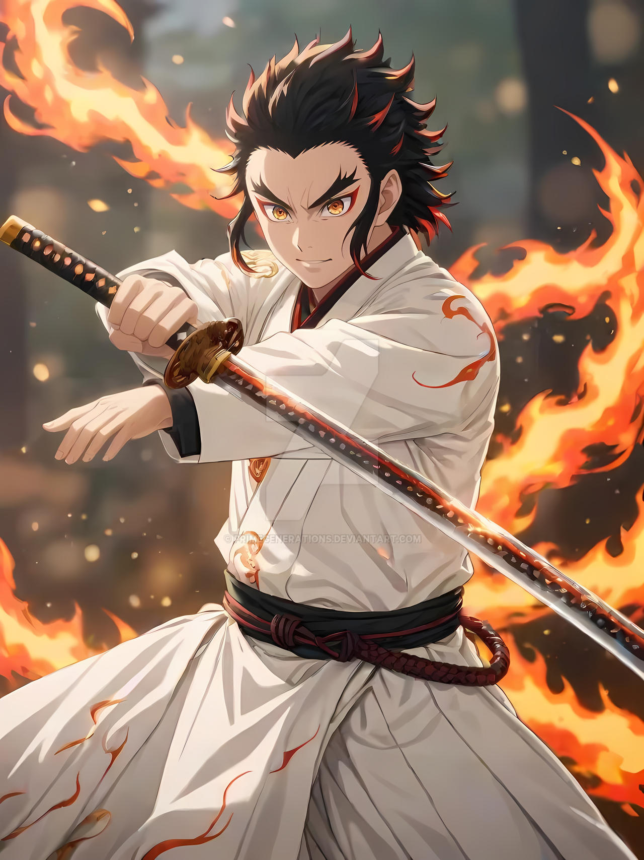 Flame Hashira Kyojuro Rengoku by PrimeGenerations on DeviantArt