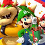 Mario and Friends Happy Holidays Wallpaper