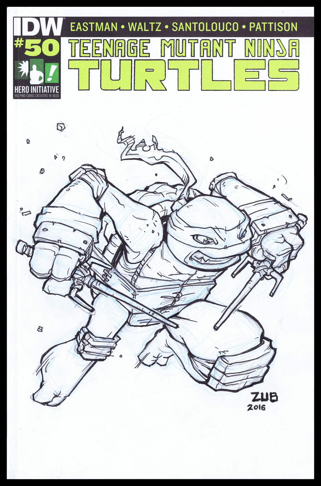 TMNT 100 Hero Initiative Sketch Cover