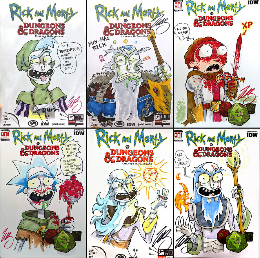 Rick and Morty VS DnD Sketch Covers- Start of 2022 by Zubby on DeviantArt