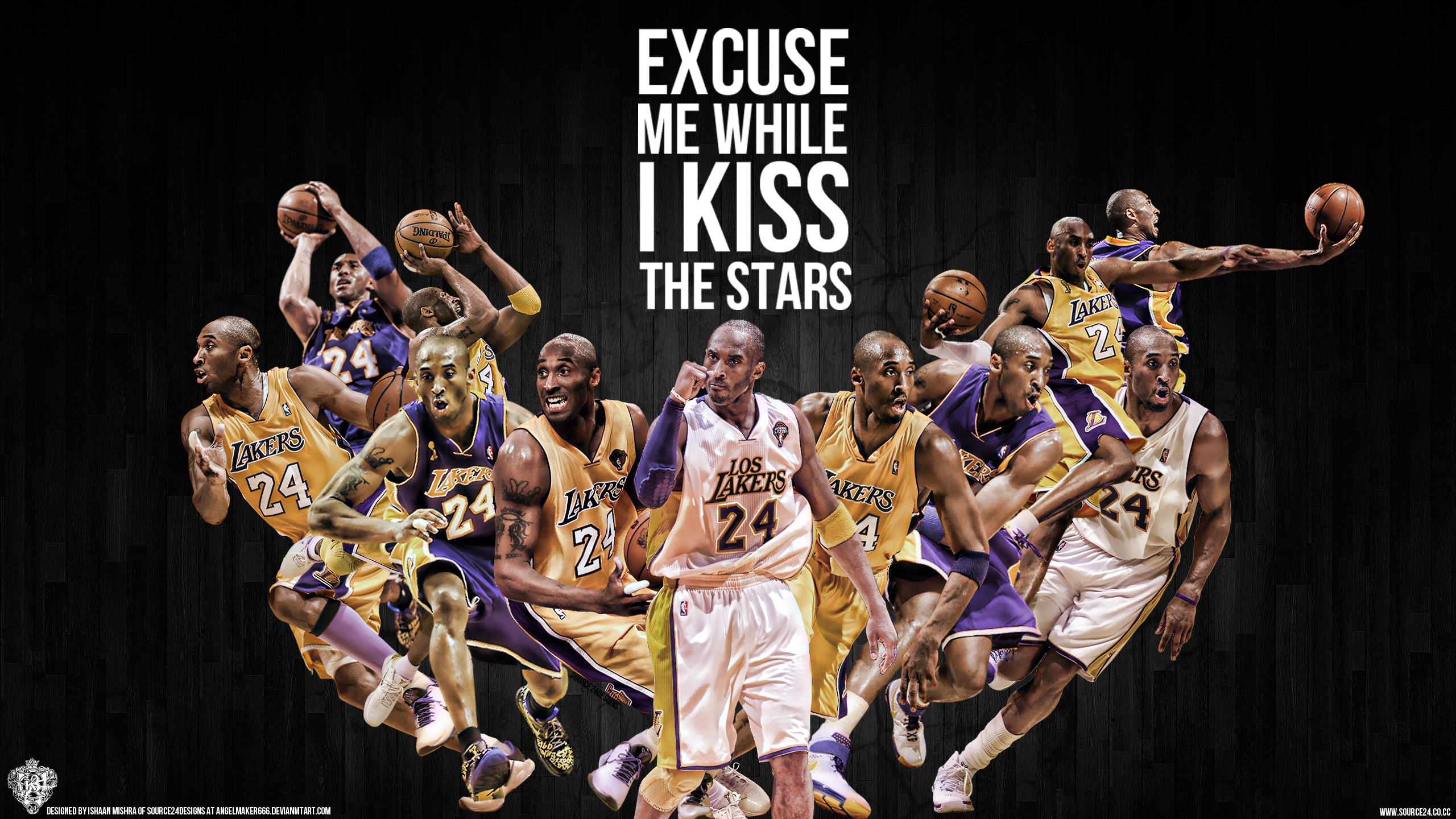 Download Kobe Bryant in his Lakers 24 jersey Wallpaper